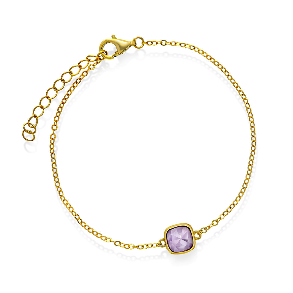 Armband i förgyllt silver med ametist RO