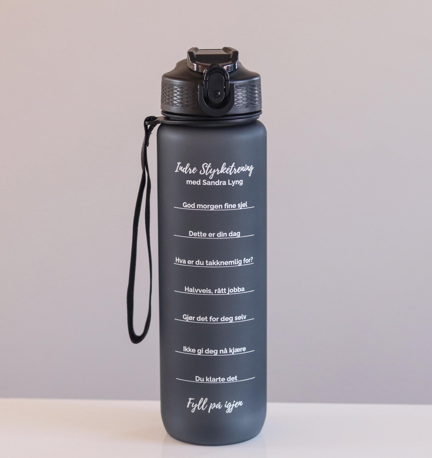 Inre styrketräning Motivationsflaska Svart