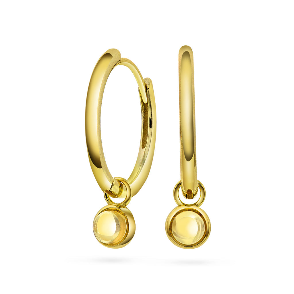 Örhänge i förgyllt silver med citrin GLEDE (24 mm)