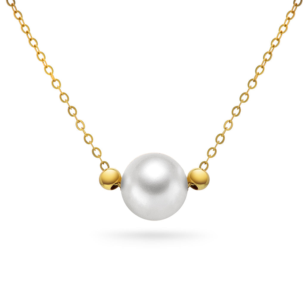 Förgyllda silversmycken med pärla