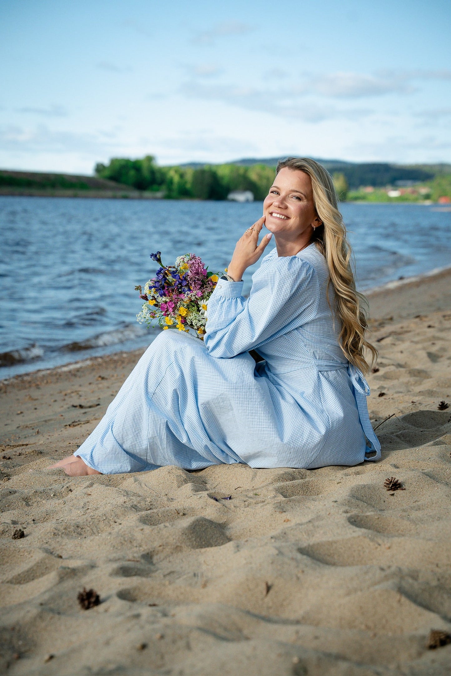 Madikken klänning blå rutig