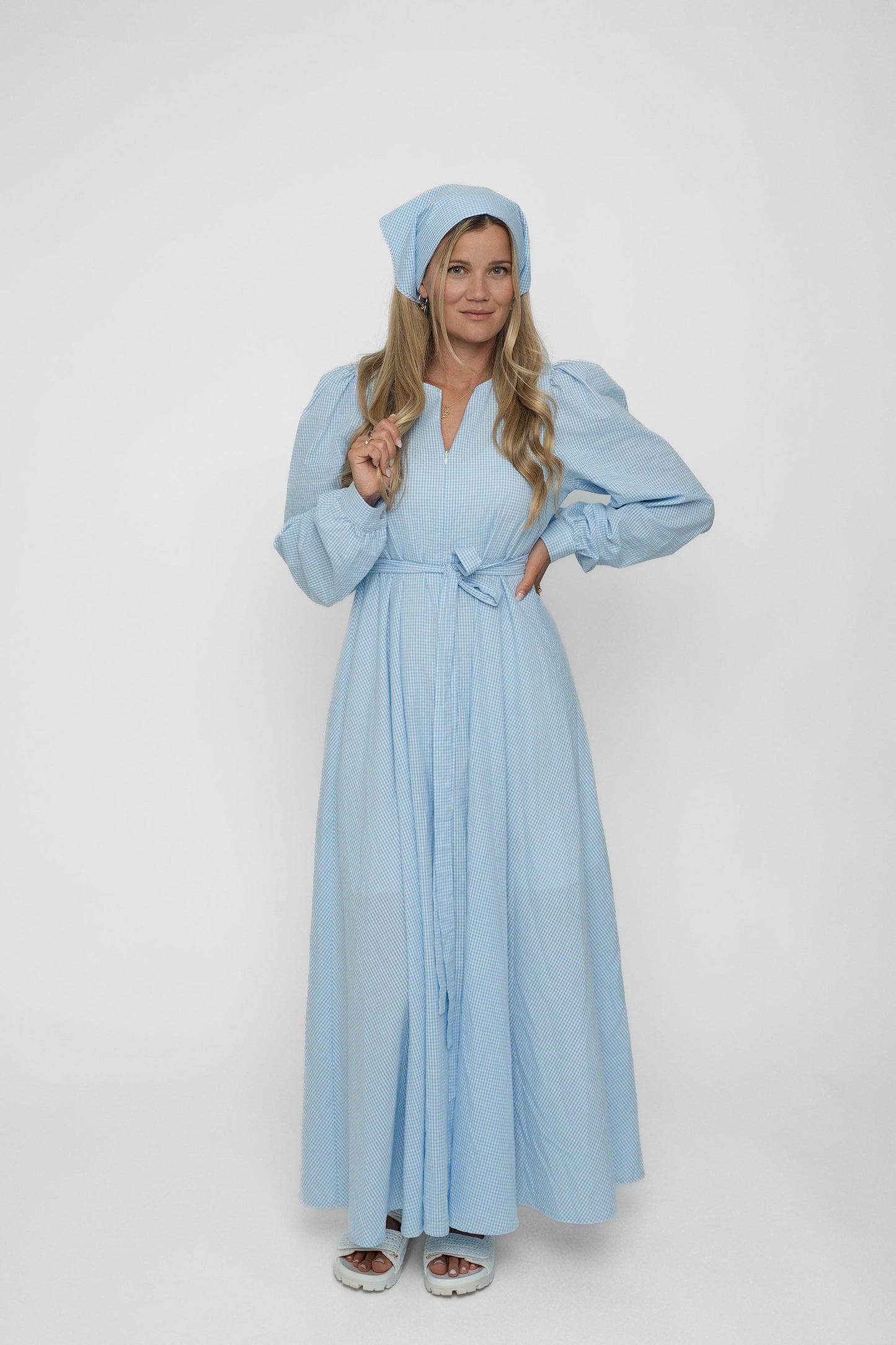 Madikken klänning blå rutig