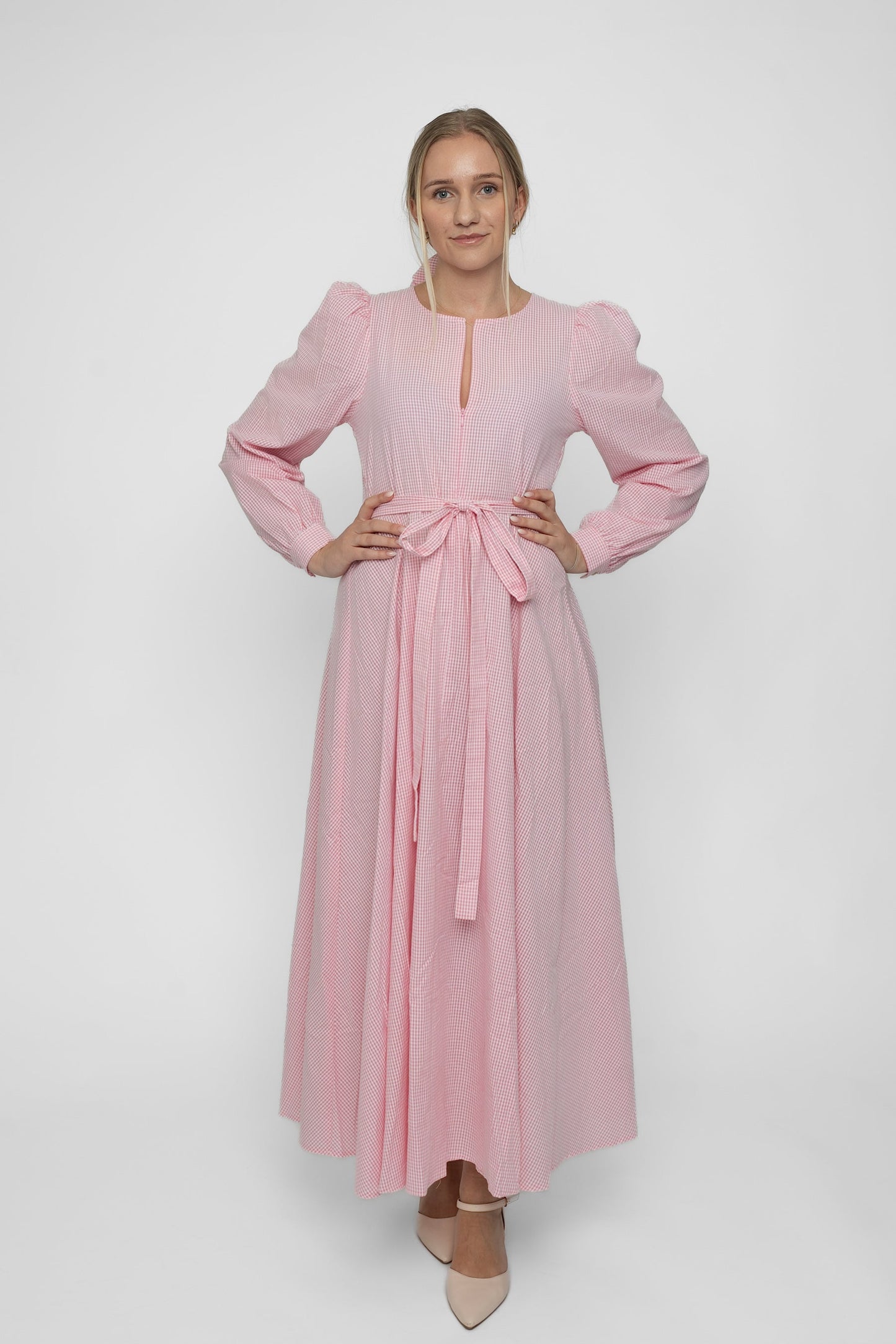 Madikken klänning rosa rutig